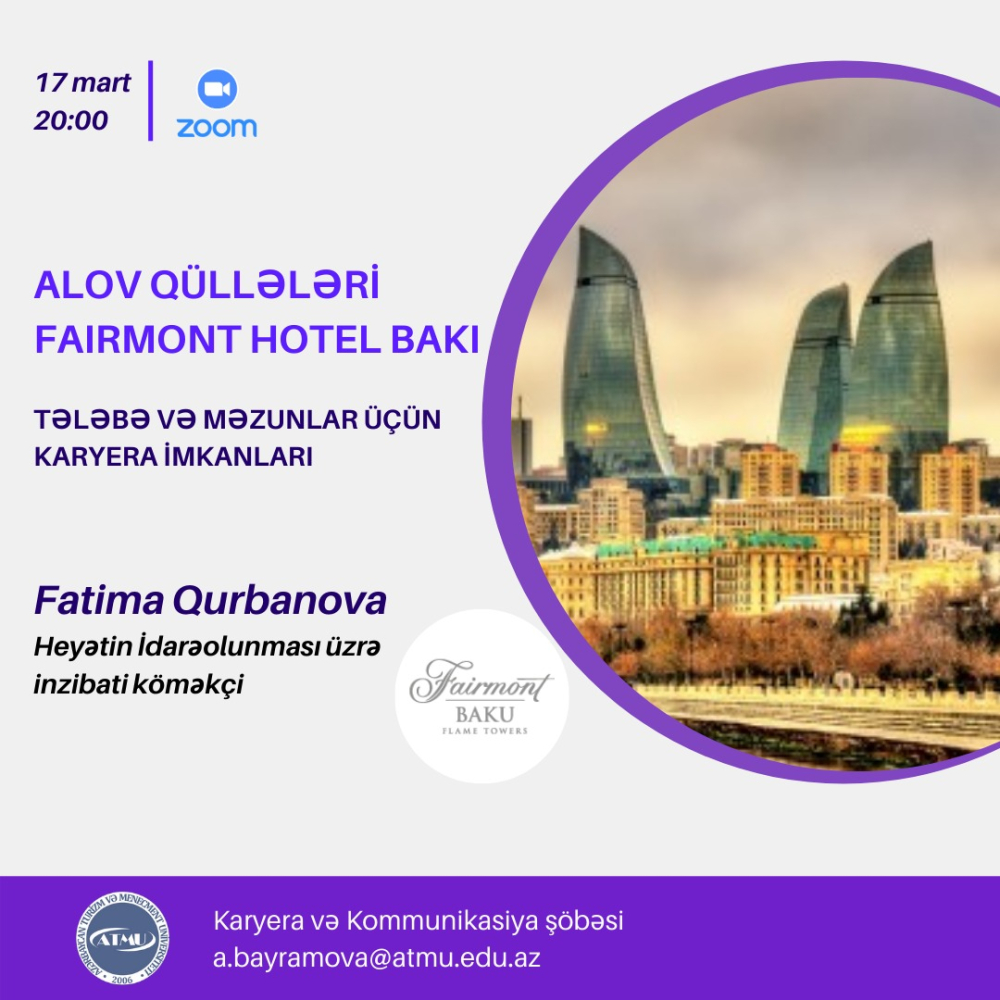"Alov Qüllələri Fairmont Hotel Bakı" da təcrübə və karyera imkanları